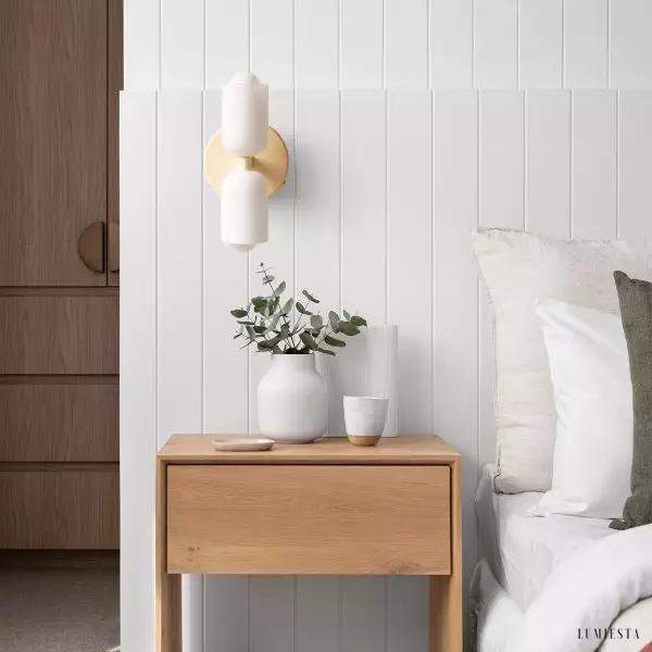 Lampy ścienne Nordyckie szklane dwugłowe w stylu minimalistycznym