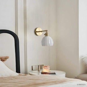 Tulip - kinkiet w stylu vintage z kloszem tulipanowym 12×16 cm