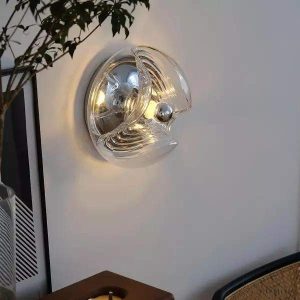 Lampa ścienna Bauhaus w kształcie okrągłym ze szkła