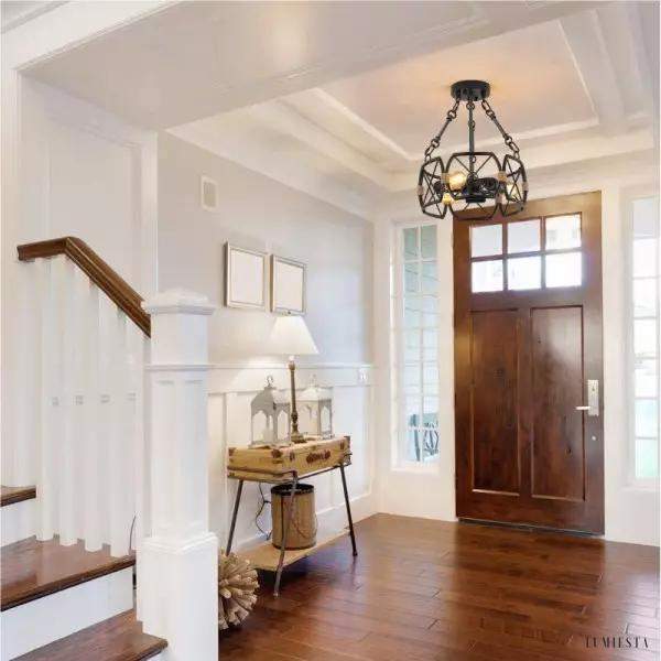 Metalowa lampa sufitowa w stylu retro industrialnym