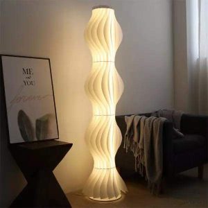 Modern LED floor lamp with wavy pattern 173 cm