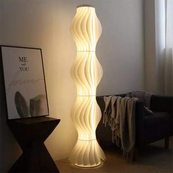 Modern LED floor lamp with wavy pattern 173 cm