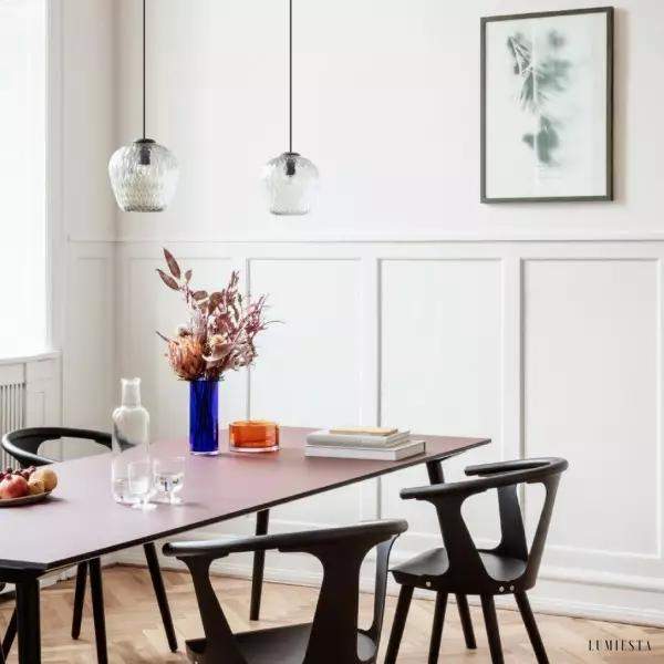 Lampa wisząca Loop dmuchana szkło w stylu antycznym