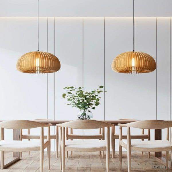 Wooden Pumpkin Pendant Lamp in Rustic Elegance Style