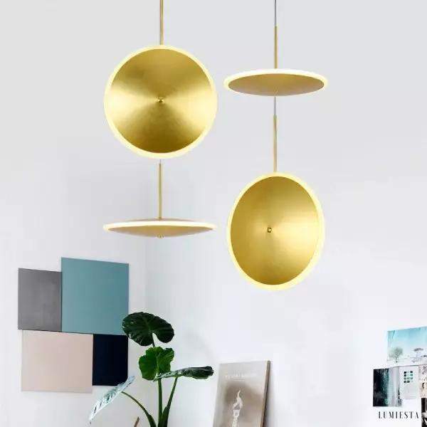Lampa Wisząca Chrona Dish Mosiężna Design 20 30 40 cm