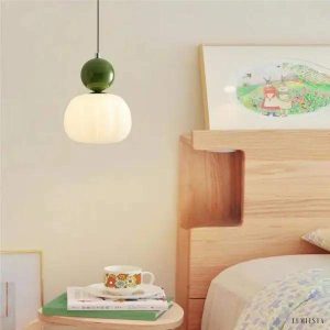 Art Deco pendant lamp in cream Bauhaus style, multicolored, 1-light, Ø16cm