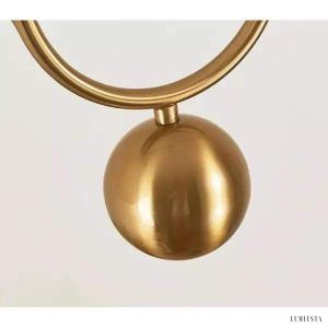 Nowoczesna lampa wisząca w kształcie koła mosiężna i szklana