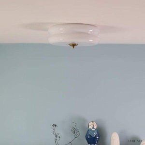 Lampa sufitowa w stylu Art Deco, biały/kremowy, platfon Ø32/40cm