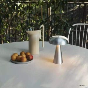 Stylowa przenośna lampa stołowa Como SC53 z kloszem w kształcie grzyba