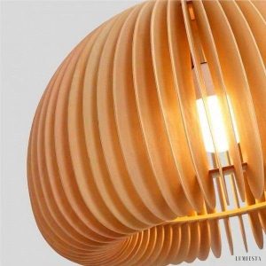 Wooden Pumpkin Pendant Lamp in Rustic Elegance Style