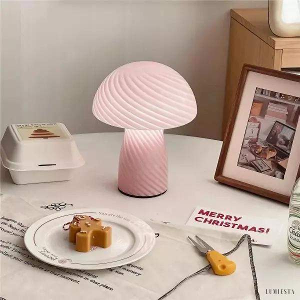 image_22-33.jpg Nowoczesna lampa stołowa w kształcie grzyba z kolorowym kloszem