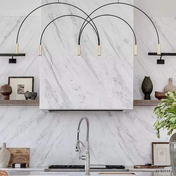 Min elegant LED pendant lamp with arched arms