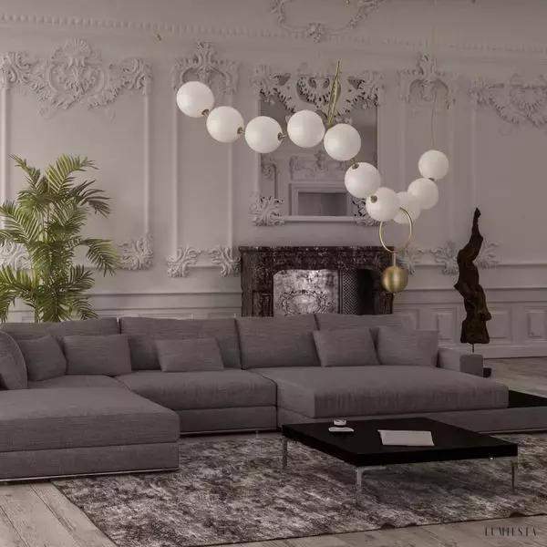 Lampa wisząca LED w stylu biżuterii z szklanymi kulami