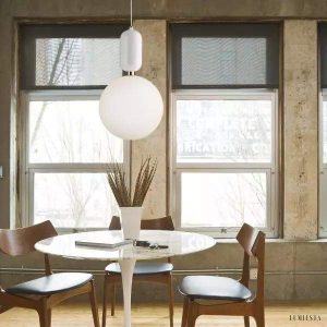 Lora - Lampa wisząca ze szkła w nowoczesnym stylu, biały/czarny/złoty, Ø15/25/30cm, 1-punktowa