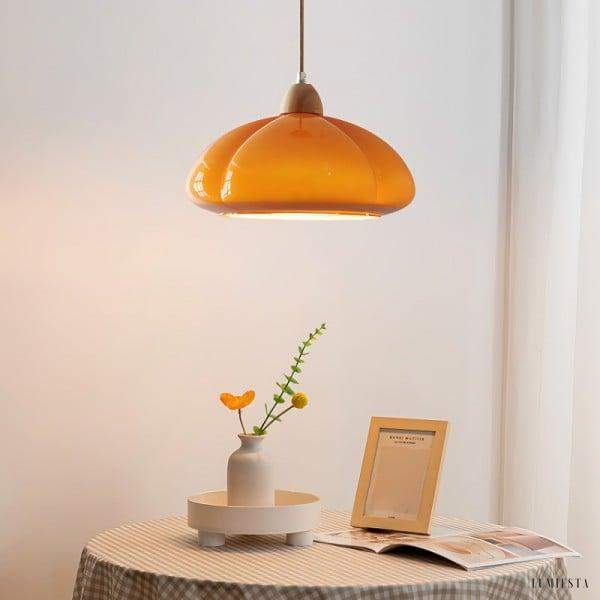 Szklana lampa wisząca dynia nowoczesny design do kuchni