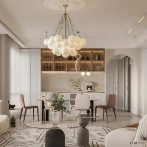 Savon - Żyrandol białe kule szklane - nowoczesny styl i elegancja - Ø40/60/80cm