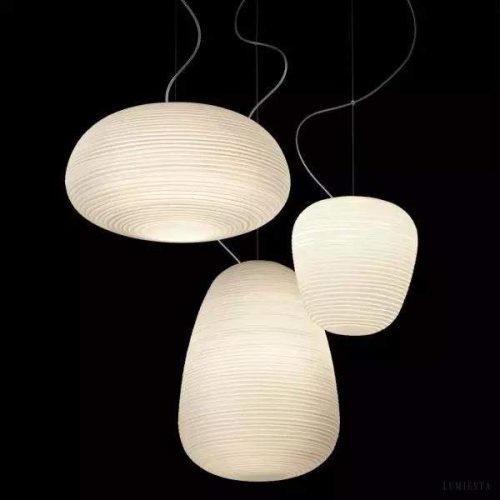 Lampa Wisząca z Dmuchanego Szkła w Kształcie Okrągłym