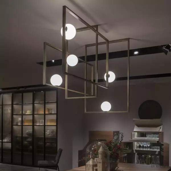 Lampa sufitowa Mondrian z geometrycznym designem i szkłem
