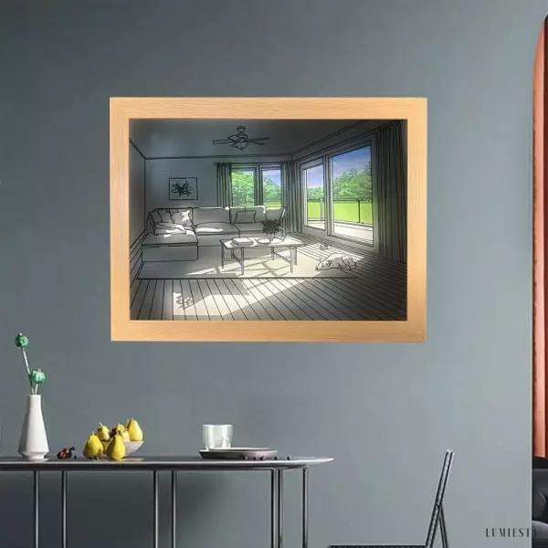 Lampka dekoracyjna z kreatywnym malowaniem styl minimalistyczny