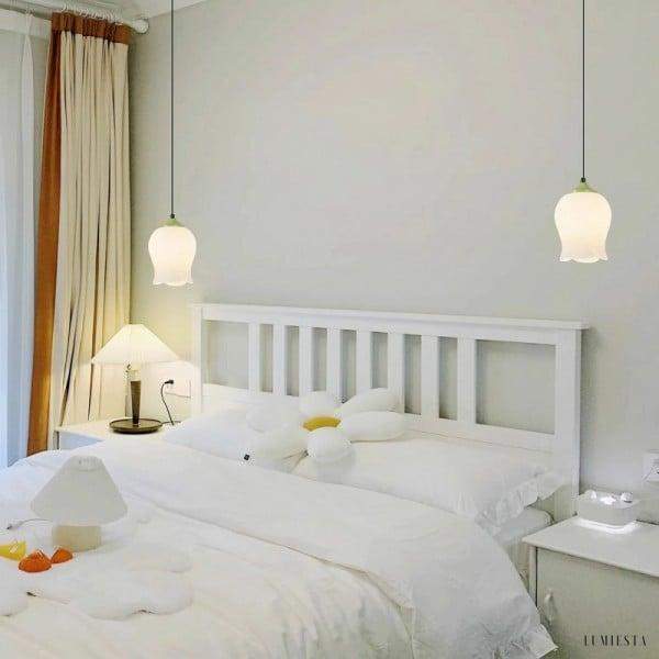 Glass Pendant Lamp Flower Bud in the Shape of a Flower