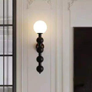 Lampa ścienna w kształcie gourd z drewna styl rustykalny