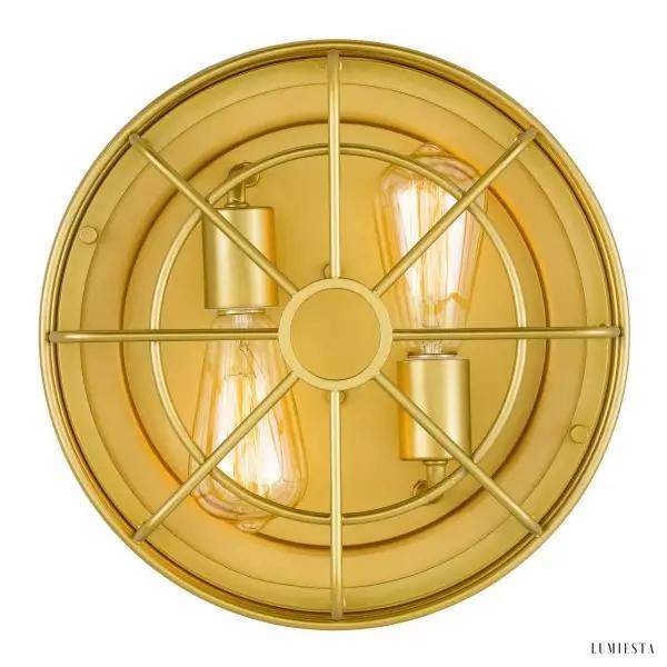 Lampa sufitowa w stylu industrialnym złota metalowa klatka