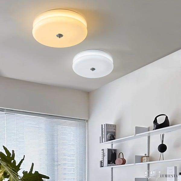 Lampa sufitowa w stylu Art Deco, biały/kremowy, platfon Ø32/40cm