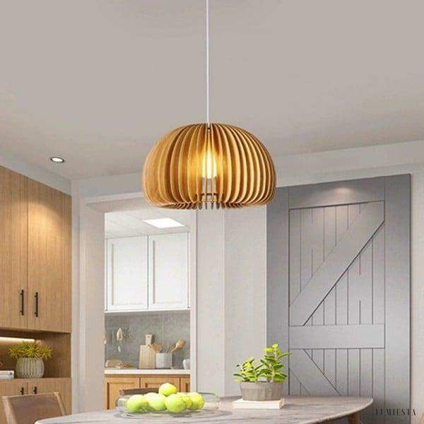 Wooden Pumpkin Pendant Lamp in Rustic Elegance Style