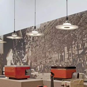 Frisbi stylish round pendant lamp 60 cm black nickel