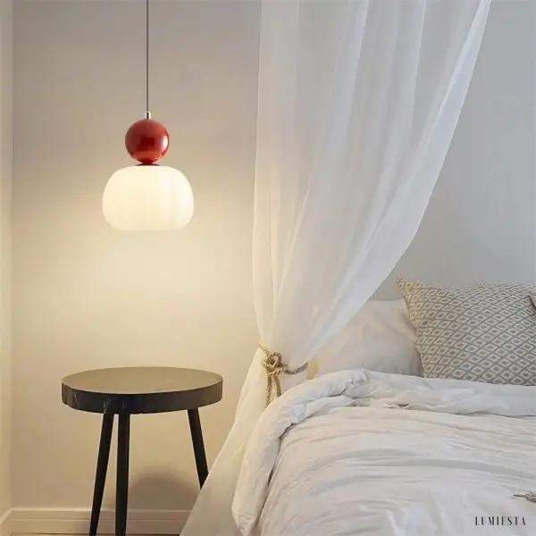 Art Deco pendant lamp in cream Bauhaus style, multicolored, 1-light, Ø16cm