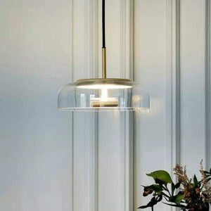 Classic glass pendant lamp in a minimalist style