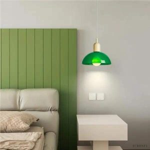 Bauhaus stained-glass pendant lamp in a minimalist style