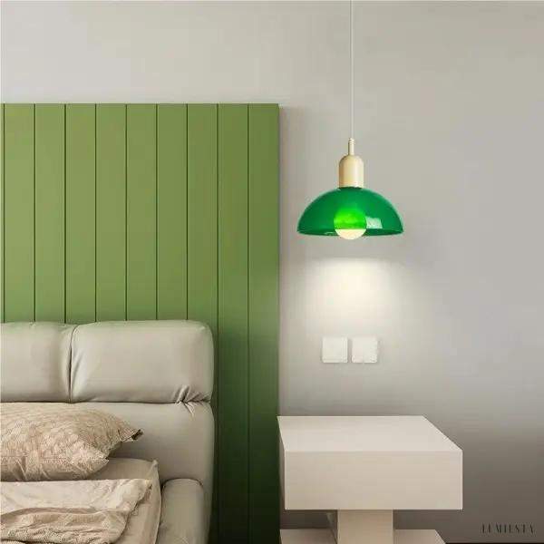 Bauhaus stained-glass pendant lamp in a minimalist style