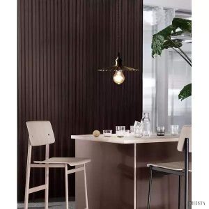 Mosiężna Lampa Wisząca Parasol w stylu rustykalnym