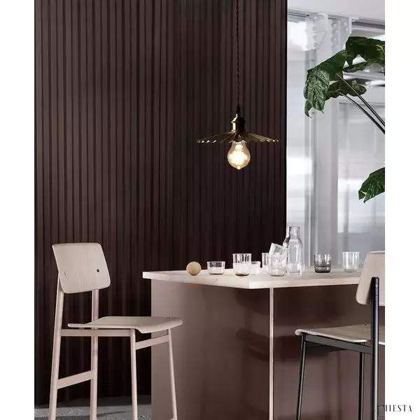 Mosiężna Lampa Wisząca Parasol w stylu rustykalnym