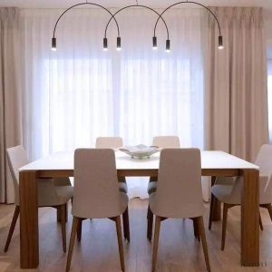 Min elegant LED pendant lamp with arched arms