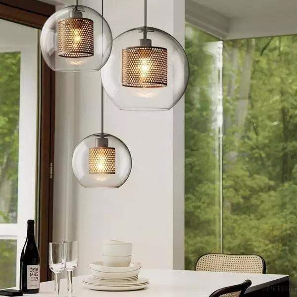 Wind glass pendant lamp in modern style