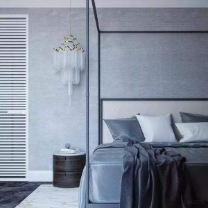 Lampa wisząca Stream z metalowych łańcuchów niklowana 60cm