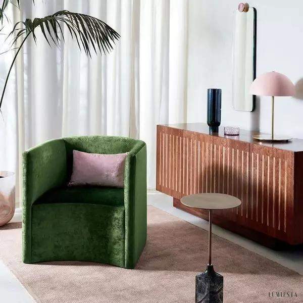 Lampa stołowa Hanna różowa z kopułowym kloszem