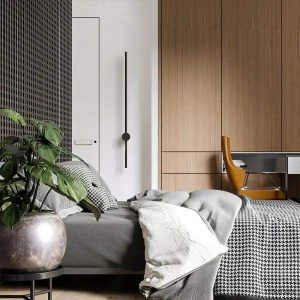 Nowoczesna czarna lampa ścienna LED w minimalistycznym stylu