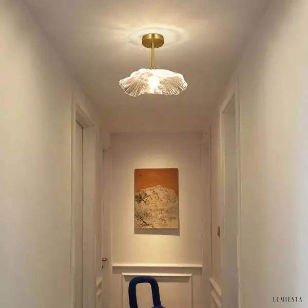 Lampy sufitowe Lotus w kształcie kwiatu ze szkła retro, styl vintage, 1-punktowa