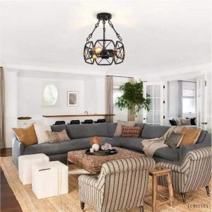 Metalowa lampa sufitowa w stylu retro industrialnym