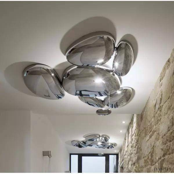 Lampa sufitowa Skydro z chromowanym wykończeniem i okrągłą formą