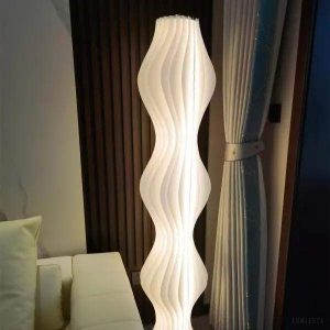 Modern LED floor lamp with wavy pattern 173 cm