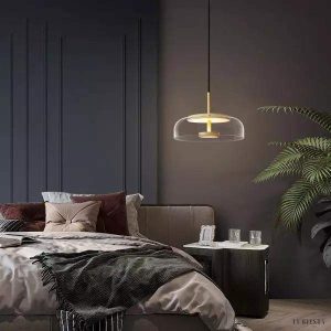 Classic glass pendant lamp in a minimalist style