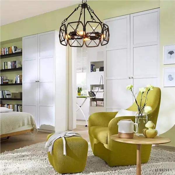 Rustykalna lampa wisząca Cage metalowa do wnętrz