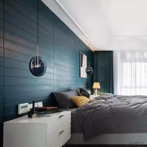 Dark blue glass pendant lamp modern design