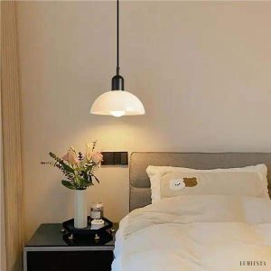 Bauhaus stained-glass pendant lamp in a minimalist style