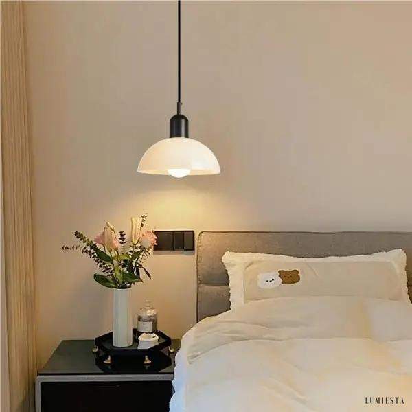 Bauhaus stained-glass pendant lamp in a minimalist style