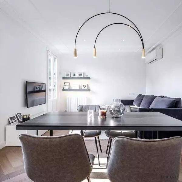 Min elegant LED pendant lamp with arched arms